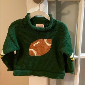 EUC 100% Cotton Green Football Sweater
